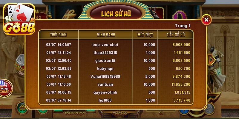 Game bí m?t cleopatra còn ?i kèm v?i tính n?ng Gamble