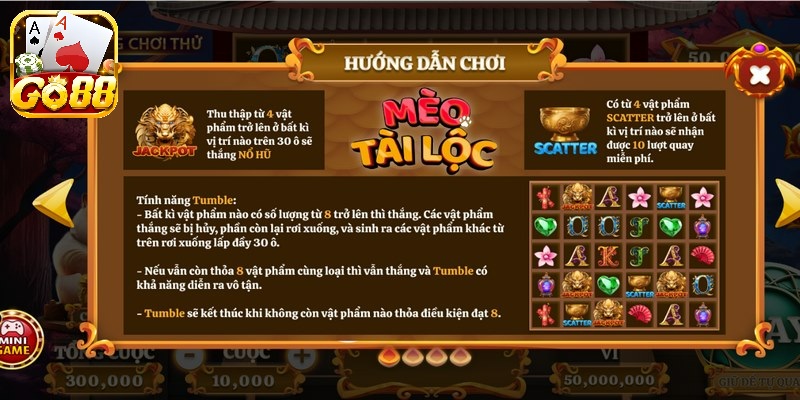 Tính n?ng Vòng quay mi?n phí trong game mèo tài l?c Go88